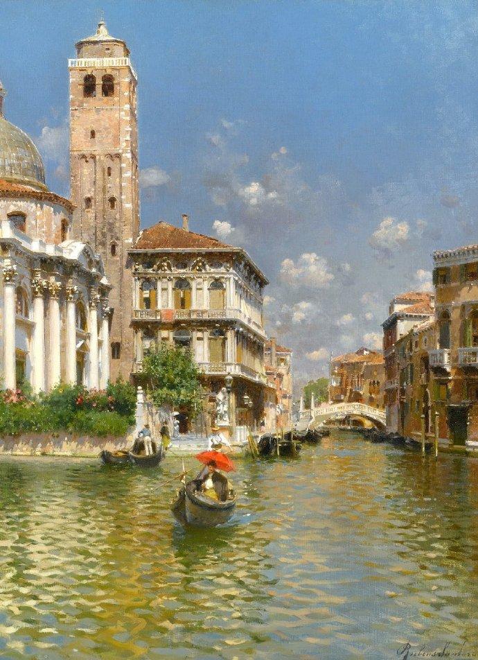 美丽水上的威尼斯（水上的威尼斯油画）