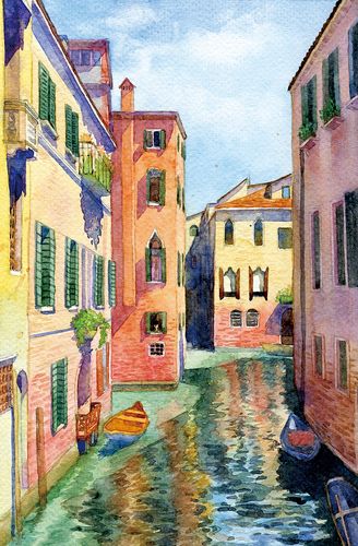 名画威尼斯水城瓷板画（威尼斯水城风景画挂哪里）